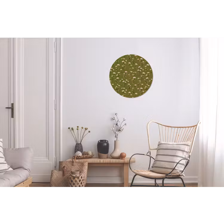 Wandcirkel - Aluminium - Landelijk - Bloemen - Groen — 2