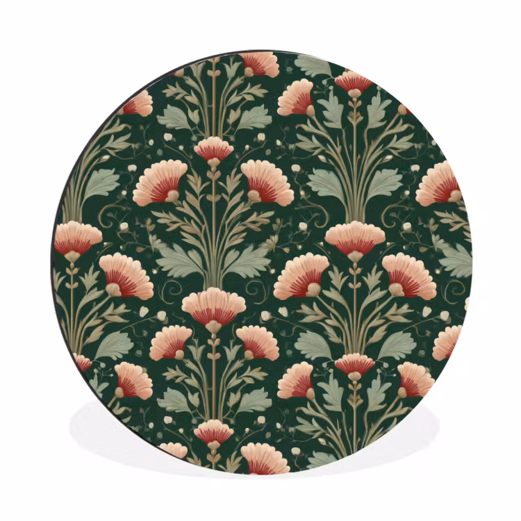 Wandcirkel - Aluminium - Patroon - Botanisch - Kleurrijk — 1