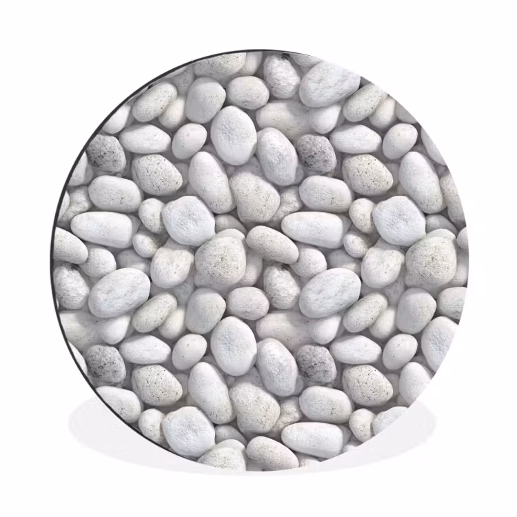 Wandcirkel - Aluminium - Steentjes - Grijs - Ovaal — 1