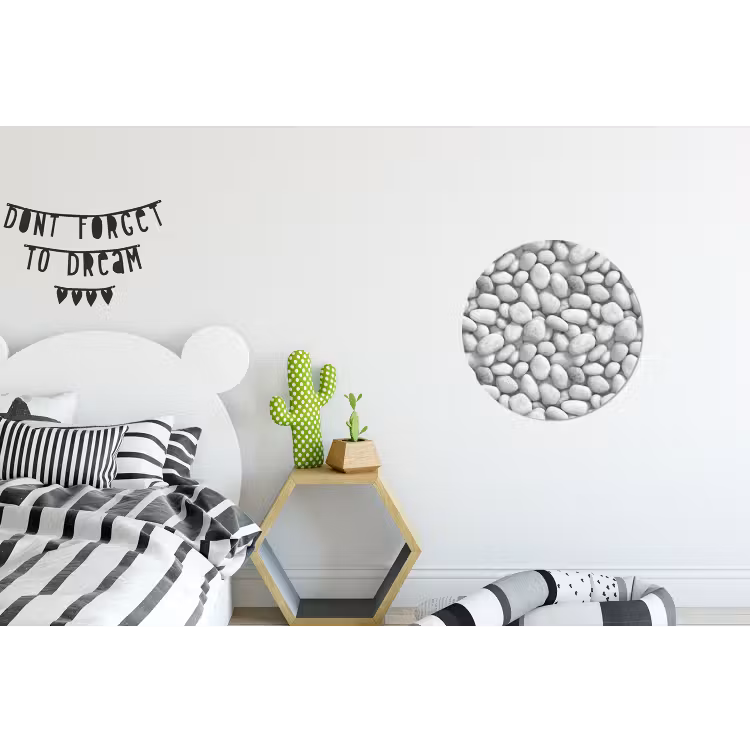 Wandcirkel - Aluminium - Steentjes - Grijs - Ovaal — 5