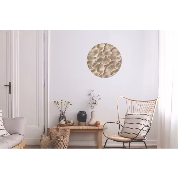 Wandcirkel - Aluminium - Waaierstructuren - Beige - Vezeltextuur — 2