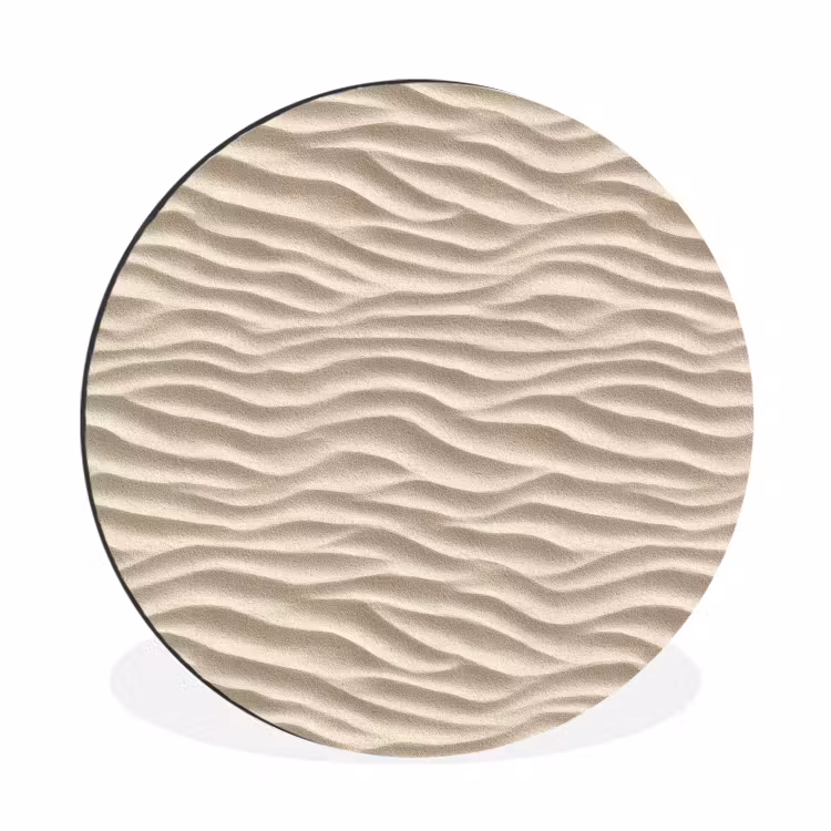 Wandcirkel - Aluminium - Zand - Golven - Beige — 1