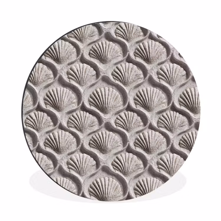 Wandcirkel - Aluminium - Zand - Schelpenvorm - Grijs — 1