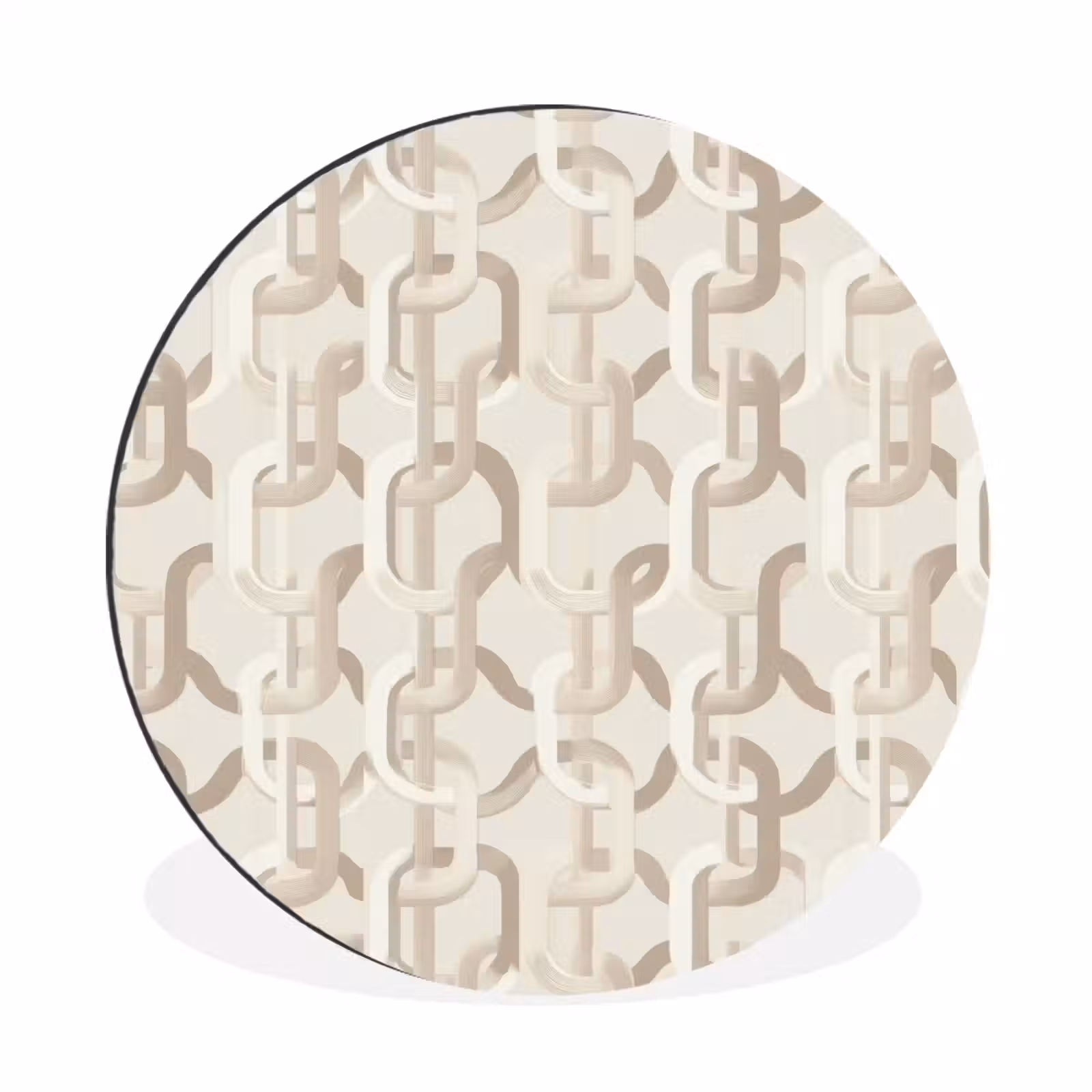 Wandcirkel - Aluminium - Motief - Abstract - Beige — 1