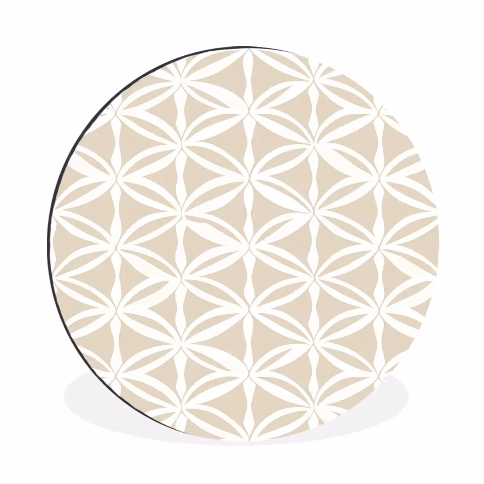 Wandcirkel - Aluminium - Motief - Modern - Beige — 1