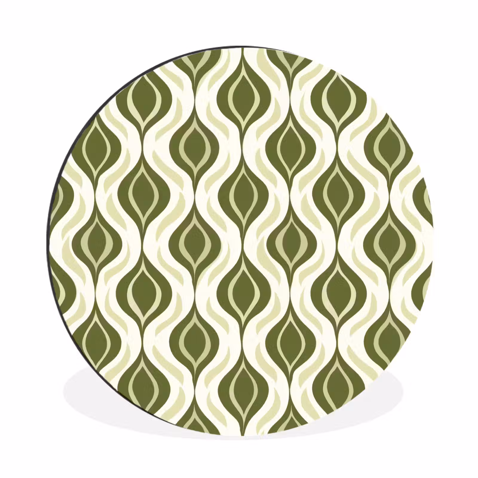 Wandcirkel - Aluminium - Patroon - Retro - Groen — 1