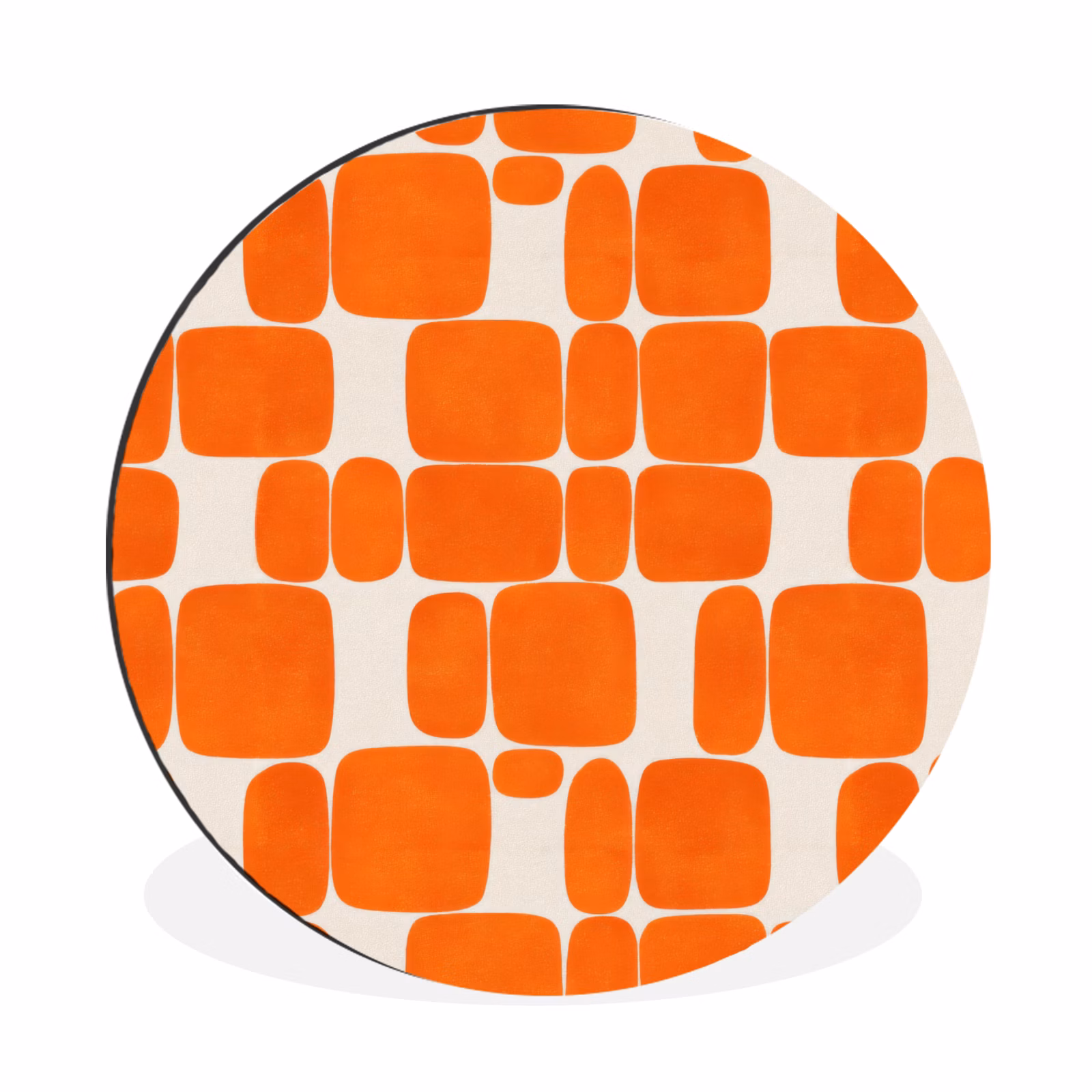 Wandcirkel - Aluminium - Patroon - Retro - Oranje — 1