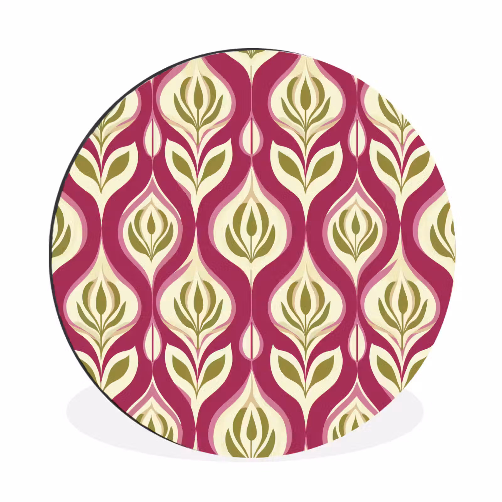 Wandcirkel - Aluminium - Retro - Floraal - Paars — 1