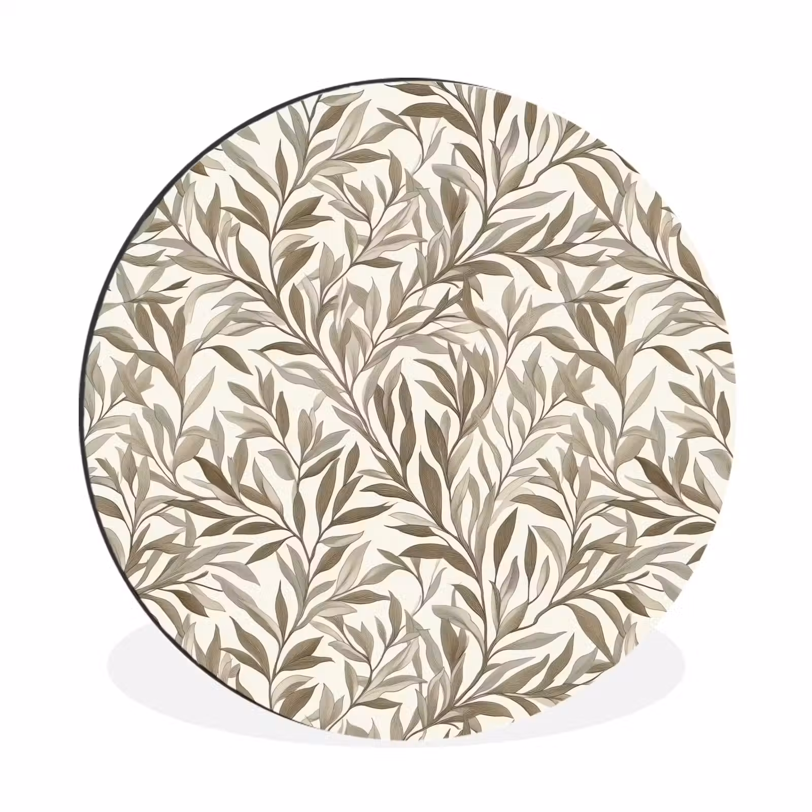 Wandcirkel - Aluminium - Takken - Botanisch - Taupe — 1