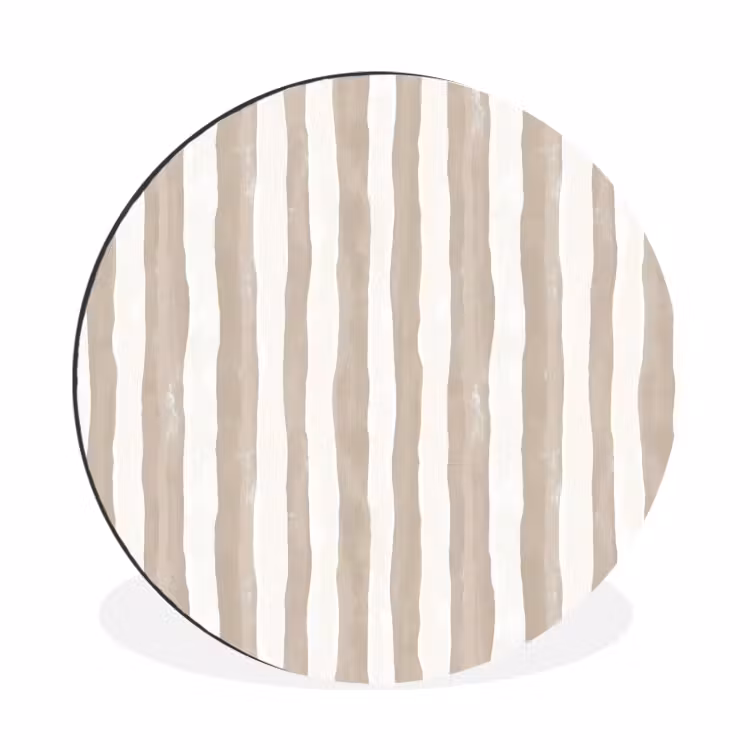 Wandcirkel - Aluminium - Minimalistisch - Strepen - Beige — 1