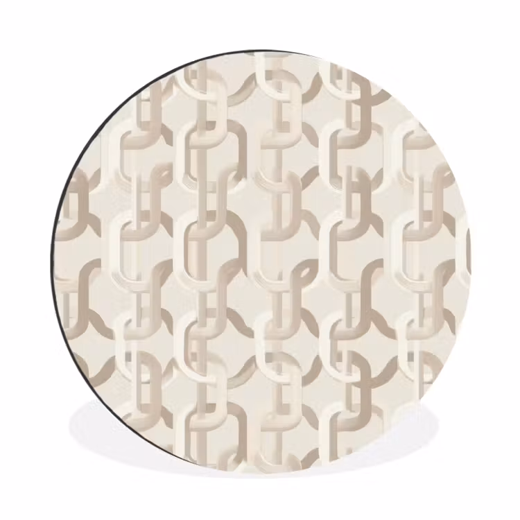 Wandcirkel - Aluminium - Motief - Abstract - Beige — 1