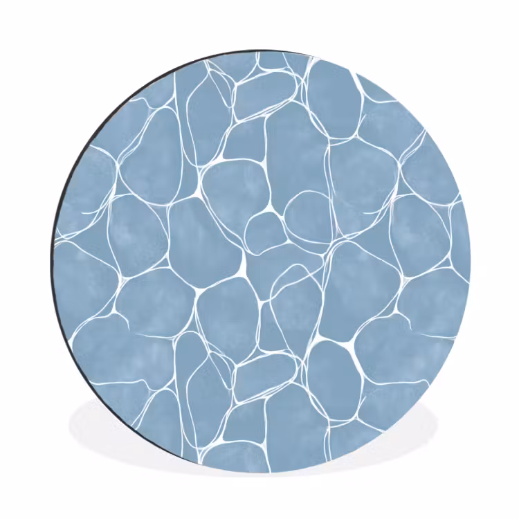 Wandcirkel - Aluminium - Organisch - Patroon - Blauw — 1