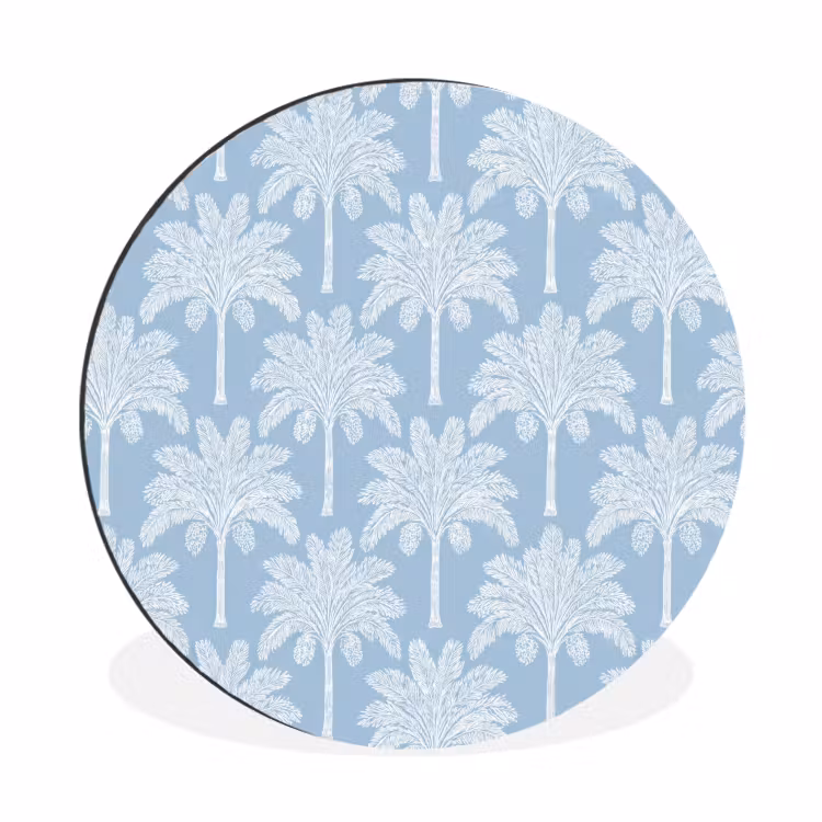 Wandcirkel - Aluminium - Palmboom - Modern - Blauw — 1