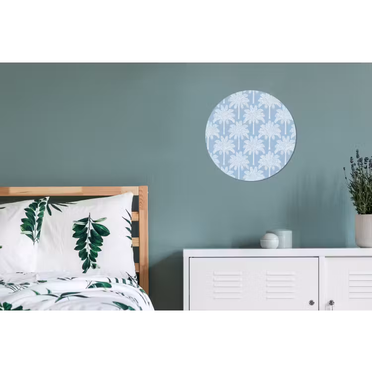 Wandcirkel - Aluminium - Palmboom - Modern - Blauw — 4