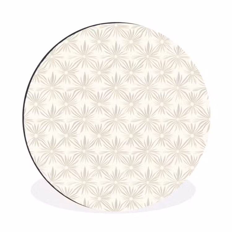 Wandcirkel - Aluminium - Patroon - Bloemen - Beige — 1