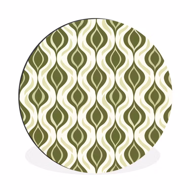 Wandcirkel - Aluminium - Patroon - Retro - Groen — 1