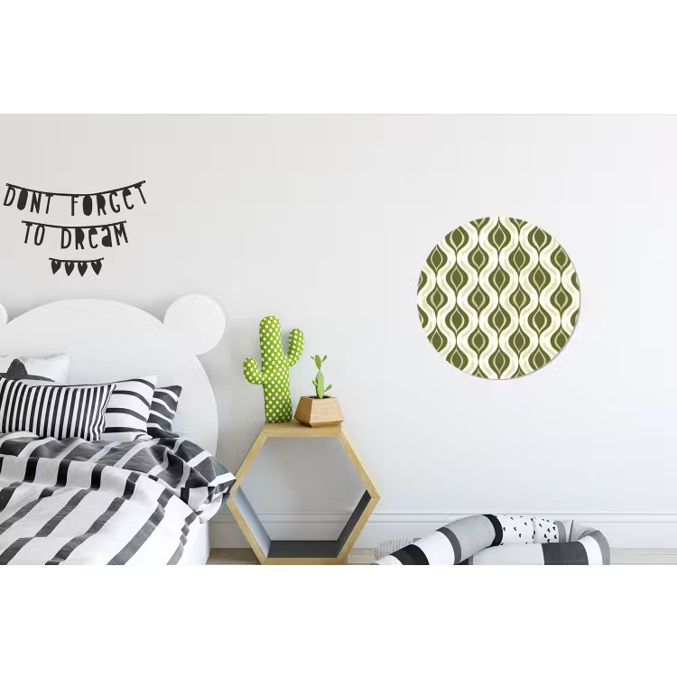 Wandcirkel - Aluminium - Patroon - Retro - Groen — 5