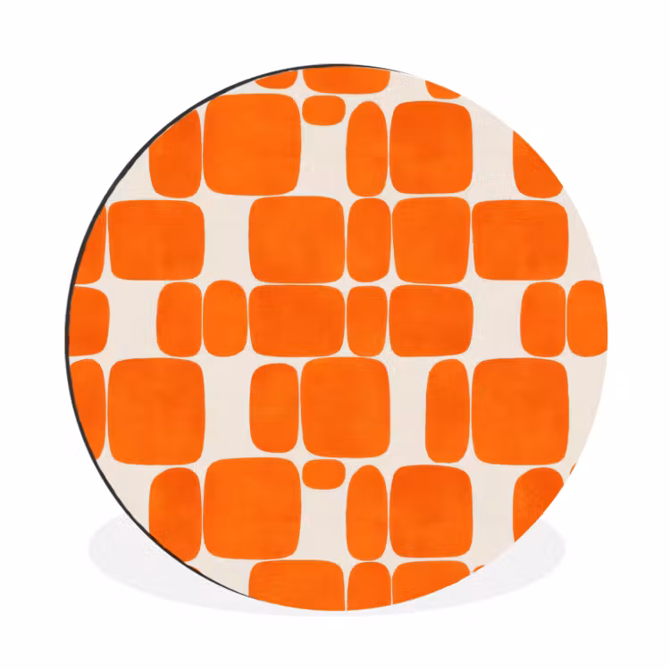 Wandcirkel - Aluminium - Patroon - Retro - Oranje — 1
