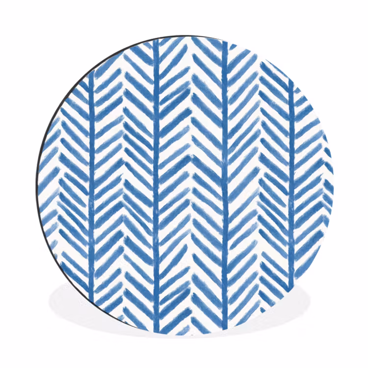 Wandcirkel - Aluminium - Patroon - Streep - Blauw — 1