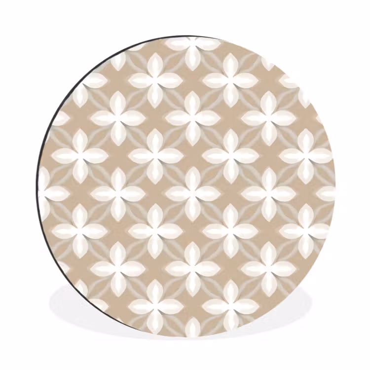 Wandcirkel - Aluminium - Patroon - Symmetrisch - Beige — 1
