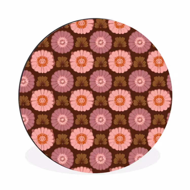 Wandcirkel - Aluminium - Retro - Madelief - Roze — 1
