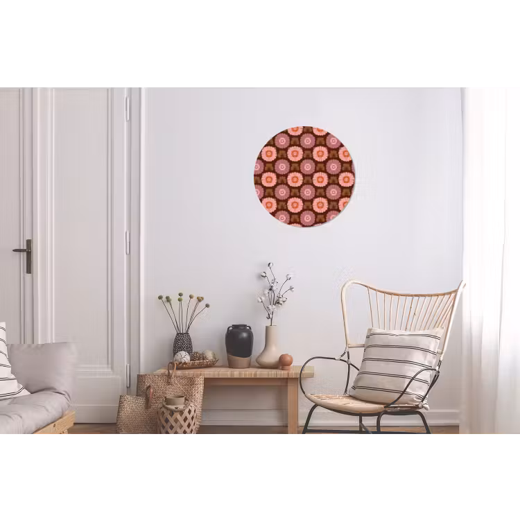 Wandcirkel - Aluminium - Retro - Madelief - Roze — 2