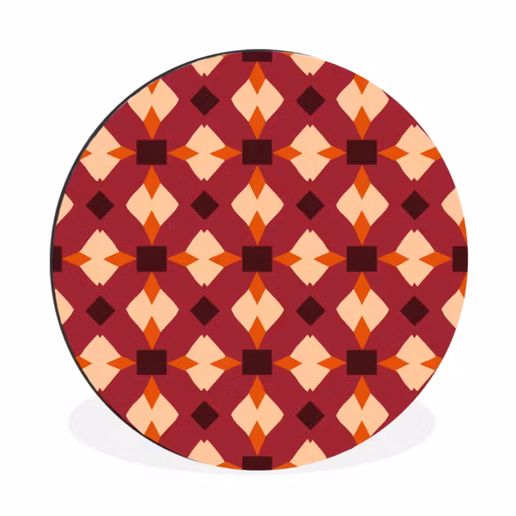Wandcirkel - Aluminium - Retro - Patroon - Kleurrijk — 1