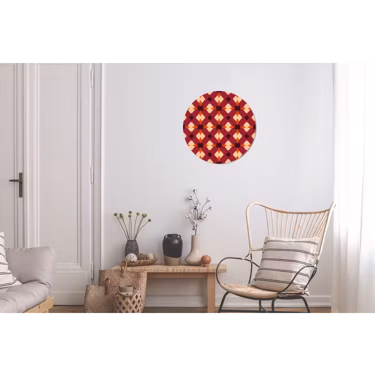 Wandcirkel - Aluminium - Retro - Patroon - Kleurrijk — 2