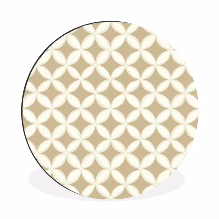 Wandcirkel - Aluminium - Symmetrisch - Motief - Beige — 1