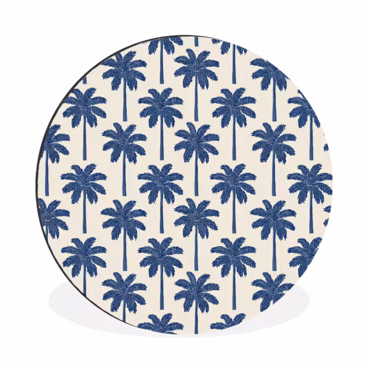 Wandcirkel - Aluminium - Symmetrisch - Palm - Blauw — 1