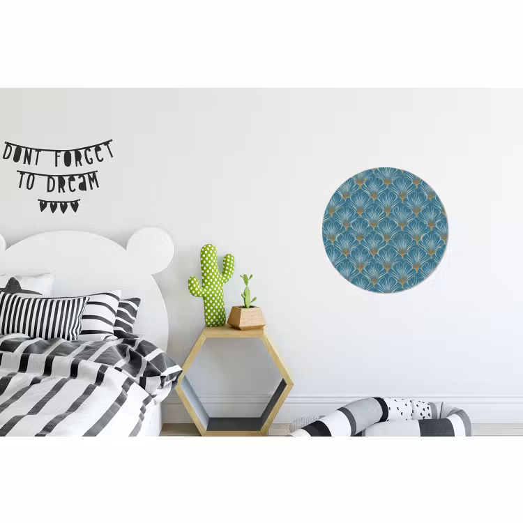 Wandcirkel - Aluminium - Symmetrisch - Patroon - Blauw — 5