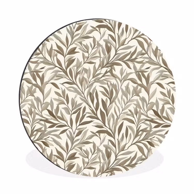 Wandcirkel - Aluminium - Takken - Botanisch - Taupe — 1