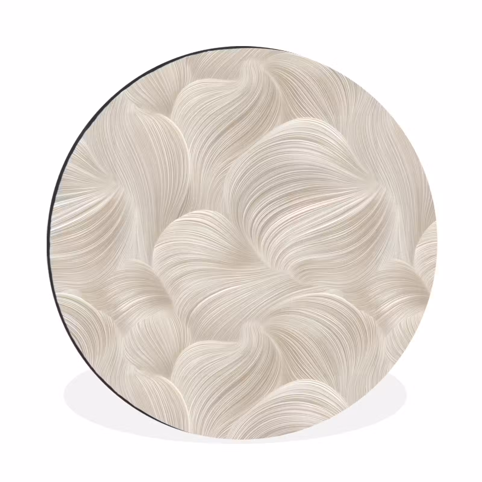 Wandcirkel - Aluminium - Lijnen - Waaier - Beige — 1
