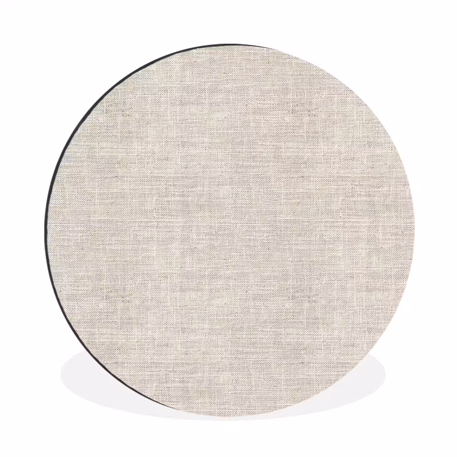 Wandcirkel - Aluminium - Linnen - Textuur - Beige — 1