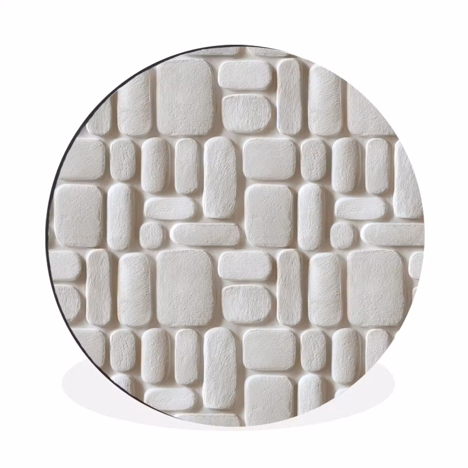 Wandcirkel - Aluminium - Reliëf - Structuur - Wit — 1