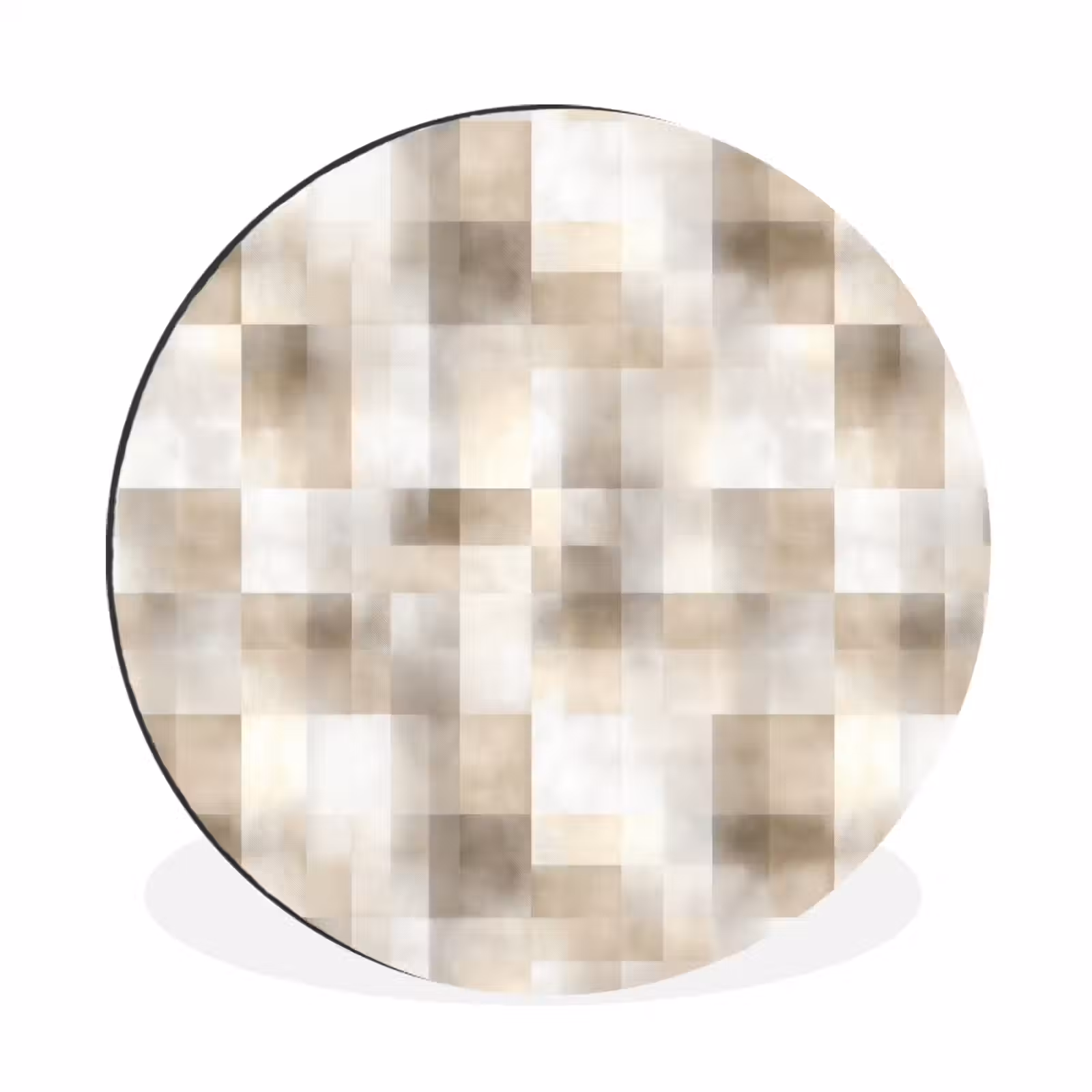 Wandcirkel - Aluminium - Textuur - Linnen - Beige — 1