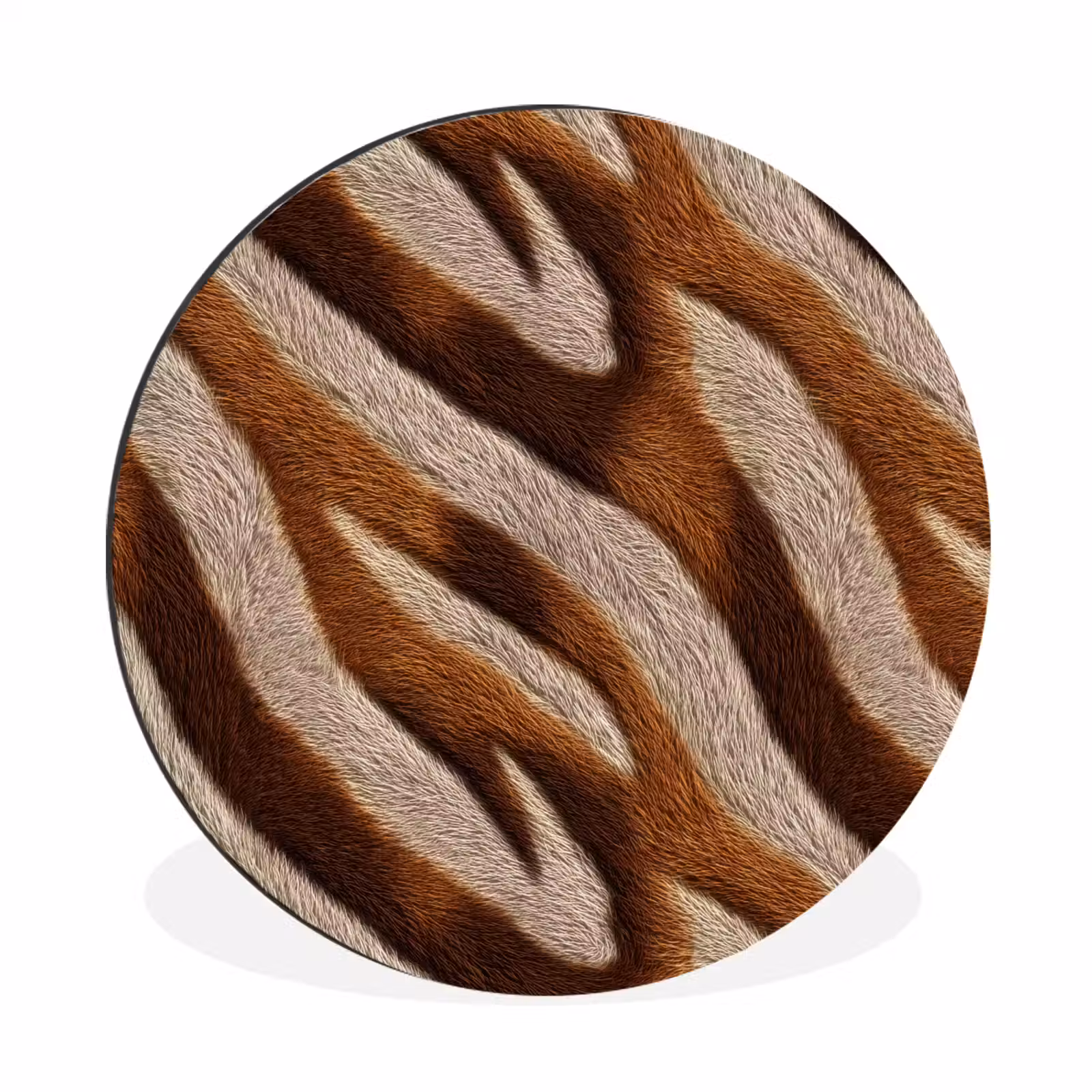 Wandcirkel - Aluminium - Zebra - Bruin - Patroon — 1