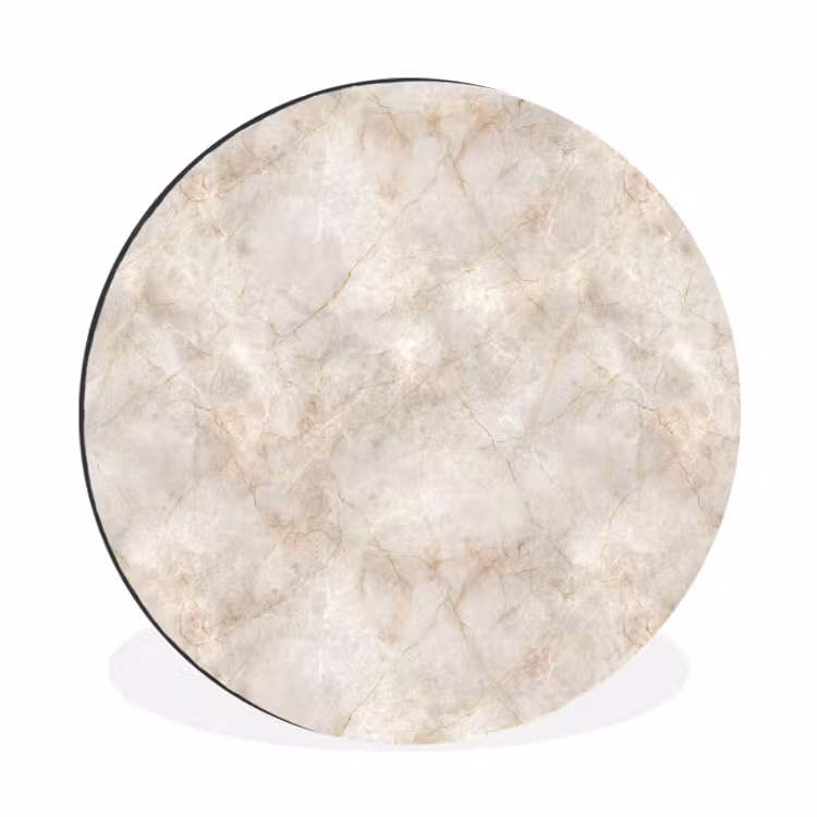 Wandcirkel - Aluminium - Lichtbeige - Goudbruine Nerven - Marmer — 1