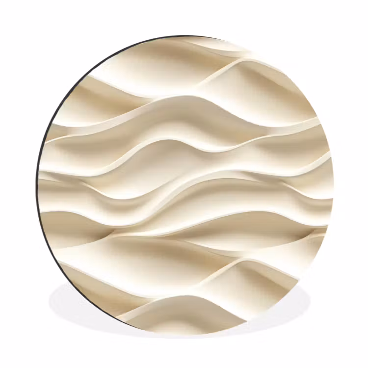 Wandcirkel - Aluminium - Lijnen - Golvend - Crème — 1