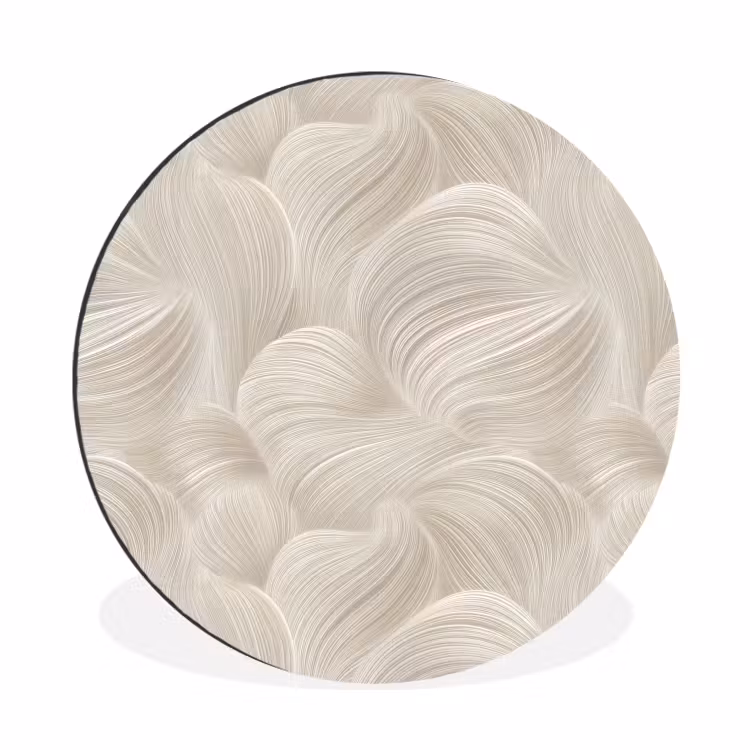 Wandcirkel - Aluminium - Lijnen - Waaier - Beige — 1