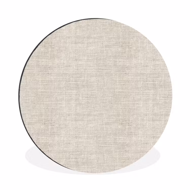 Wandcirkel - Aluminium - Linnen - Textuur - Beige — 1
