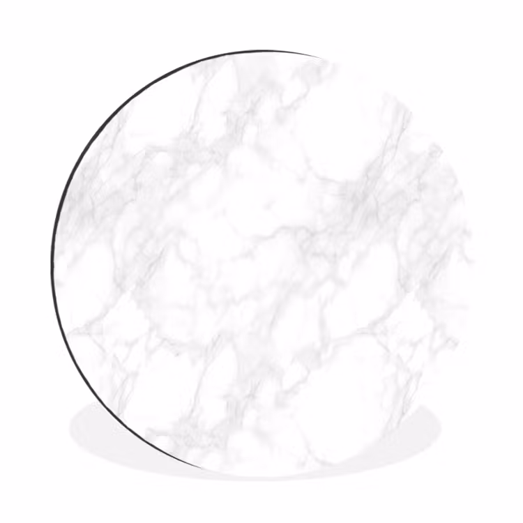 Wandcirkel - Aluminium - Minimalistisch - Wit - Grijze aders — 1