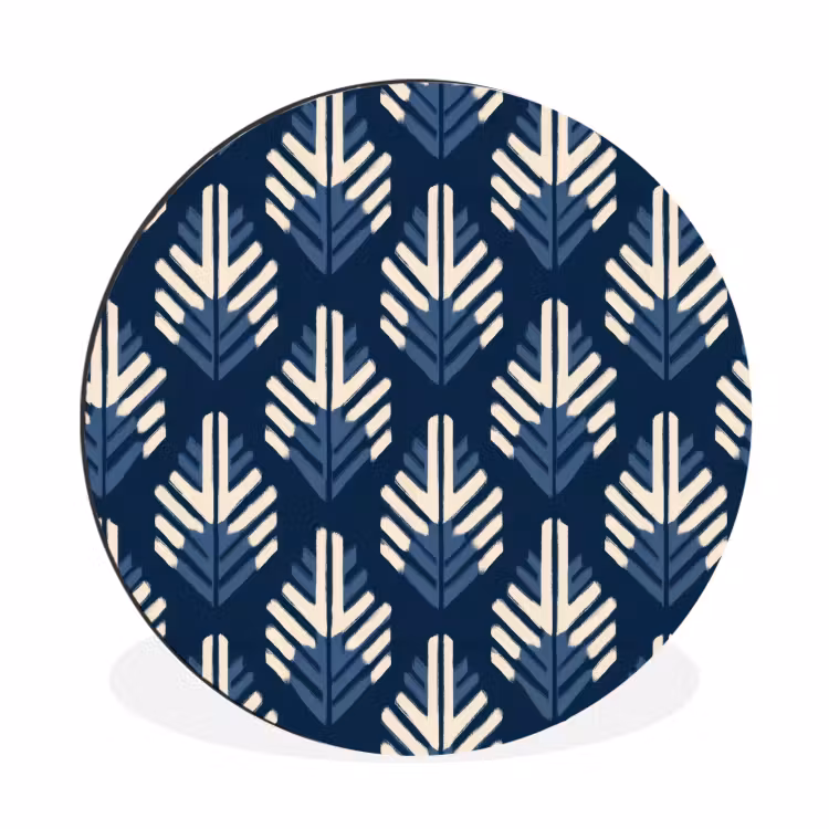 Wandcirkel - Aluminium - Modern - Patroon - Blauw — 1
