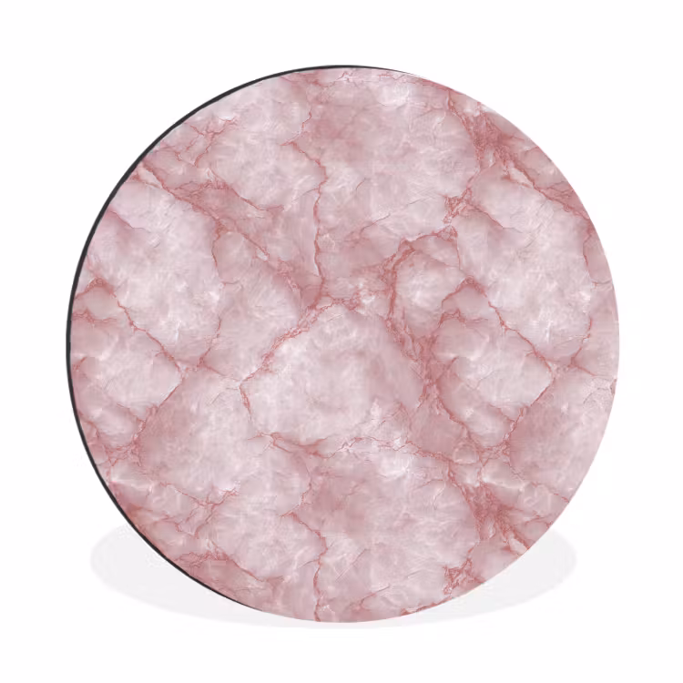 Wandcirkel - Aluminium - Roze - Kwartsmarmer - Aders — 1