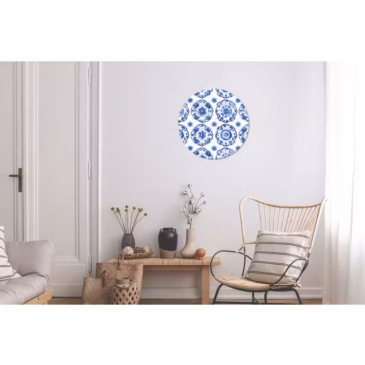 Wandcirkel - Aluminium - Sierborden - Bloemen - Blauw — 2