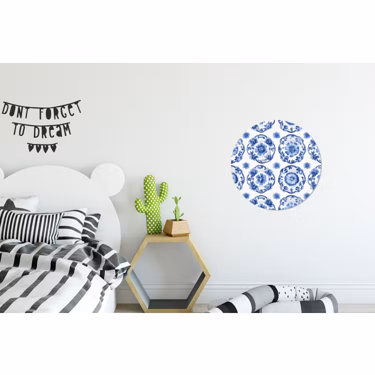 Wandcirkel - Aluminium - Sierborden - Bloemen - Blauw — 5