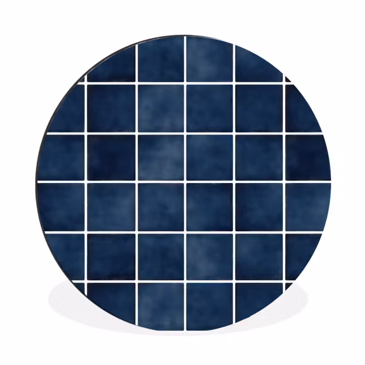 Wandcirkel - Aluminium - Tegel - Modern - Blauw — 1