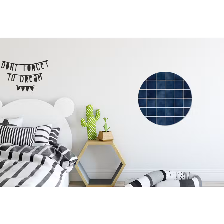 Wandcirkel - Aluminium - Tegel - Modern - Blauw — 5