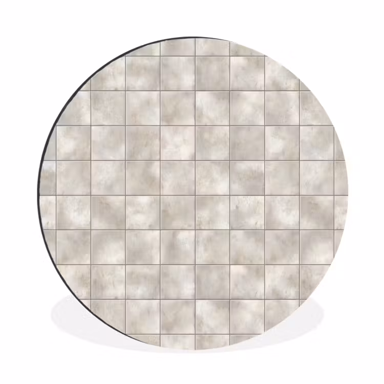 Wandcirkel - Aluminium - Tegels - Natuurlijk - Grijs — 1