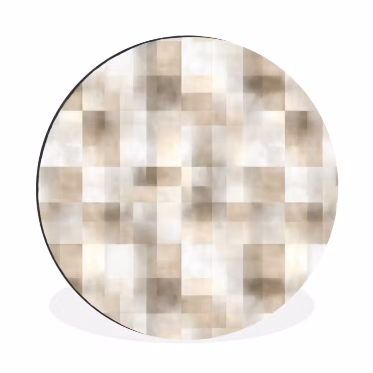 Wandcirkel - Aluminium - Textuur - Linnen - Beige — 1